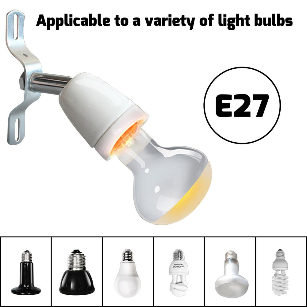 Ceramic E27 Lamp Holder With ON/OFF Button Switch Reptile Pet Heating Lamp Base Rotatable Bulb Holder For Reptile Lamp Holder