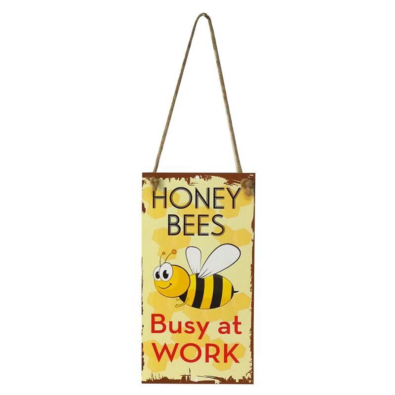 Winomo Honing Bijen Drukke Op Werk Grappige Hout Teken Tuin Decoratieve Plaque Opknoping Bord