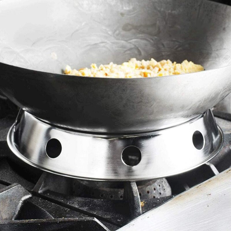 Universal wok pandestativ stativ wokring / rundbundet wok rack universal størrelse til gaskomfur stegepander køkken