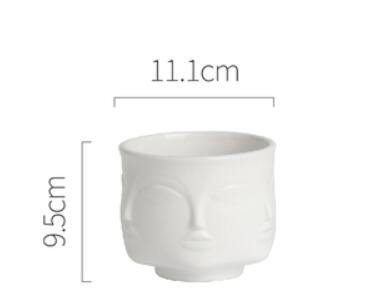 Flower Pots Planters Home Decor Flower Vase Ceramic Decorative Vase Plant Art Flower Pots: white
