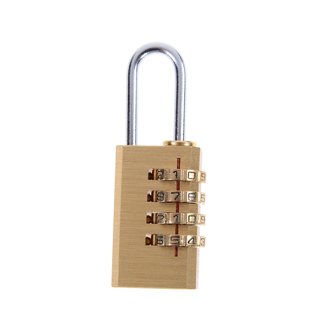 1Pc Messing Mini 4 Cijfers Aantal Wachtwoord Code Lock Combinatie Hangslot Pad Lock Resettable Voor Reizen Bag Deur 6cm X 2Cm X 1Cm