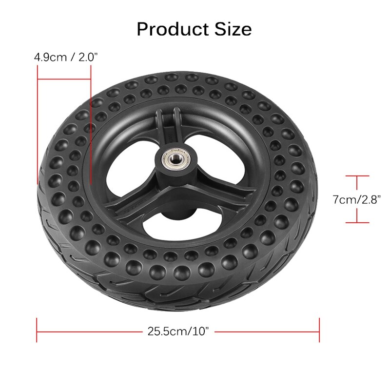 Electric Scooter Tire 10 Inch Solid Tyre Non-Pneumatic Anti-Puncture Non-Slip Wheel Tire with Hub for Xiaomi M365