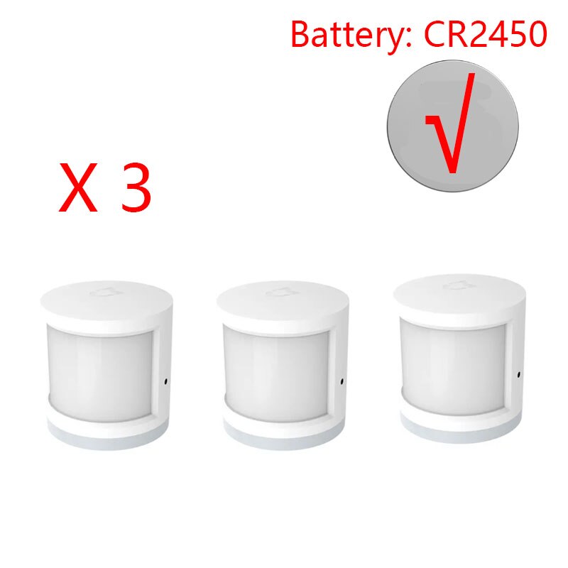 Original Xiaomi Human Body Sensor Magnetic Smart Home Super Practical Device Smart Intelligent Device with Rotate Holder Option: 3pcs with battery