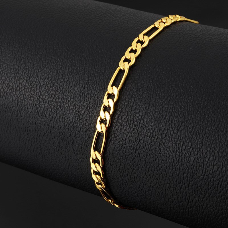! brazalete de acero inoxidable 316L con cadena de oro para mujer de Feijiaro