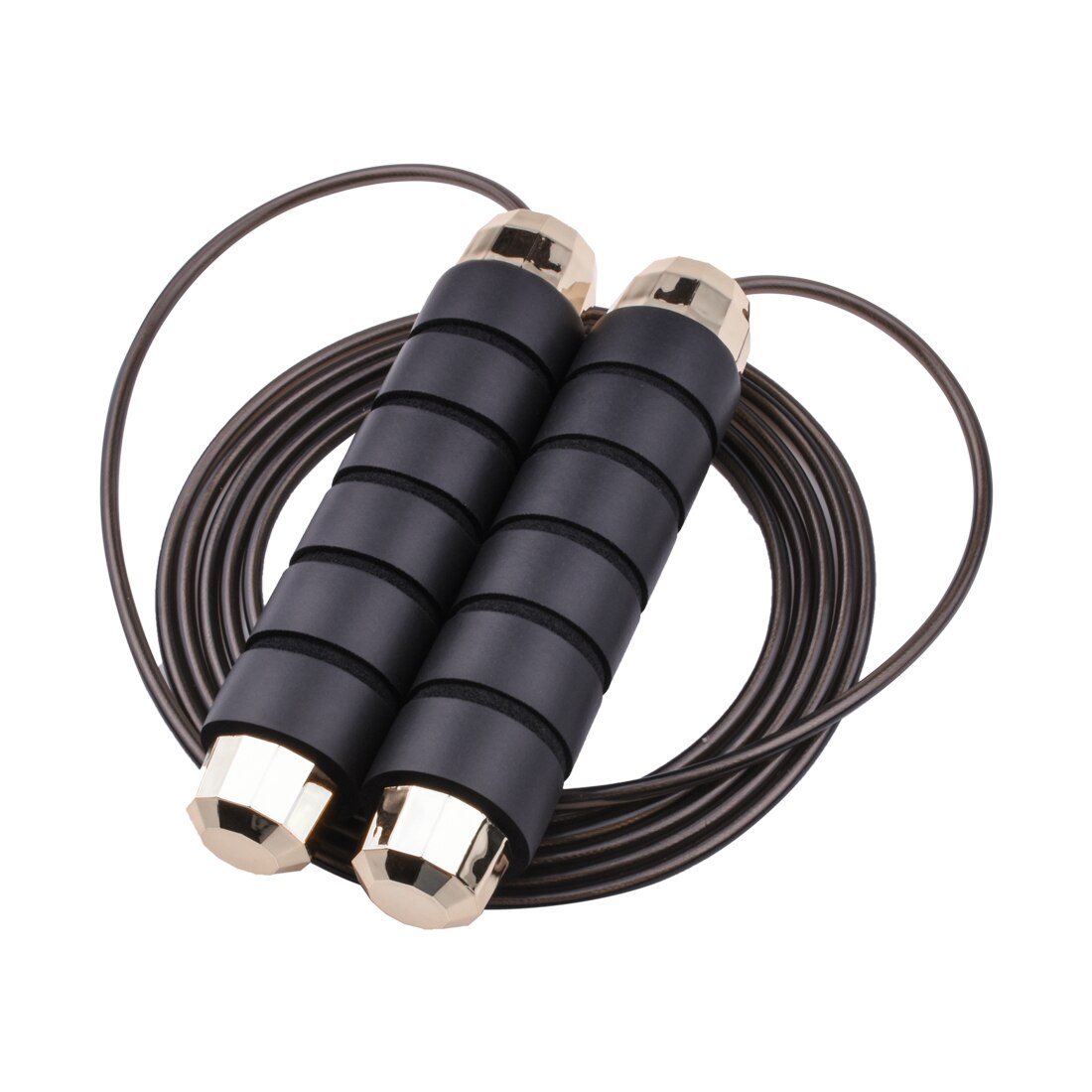 Pular corda pular corda fio de aço interno sem fio ponderado mma boxe formação adultos crianças equipamentos de treino em casa perder peso: Black with Gold