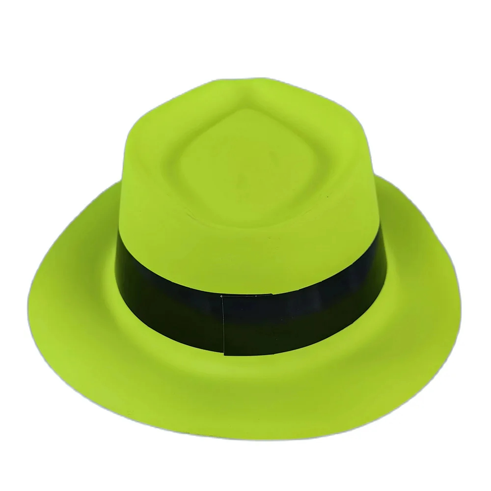 Décorations de fête à lumière UV, chapeau formel de réaction à lumière noire, gants fluorescents, lunettes en paille néon, fournitures de fête: Olive