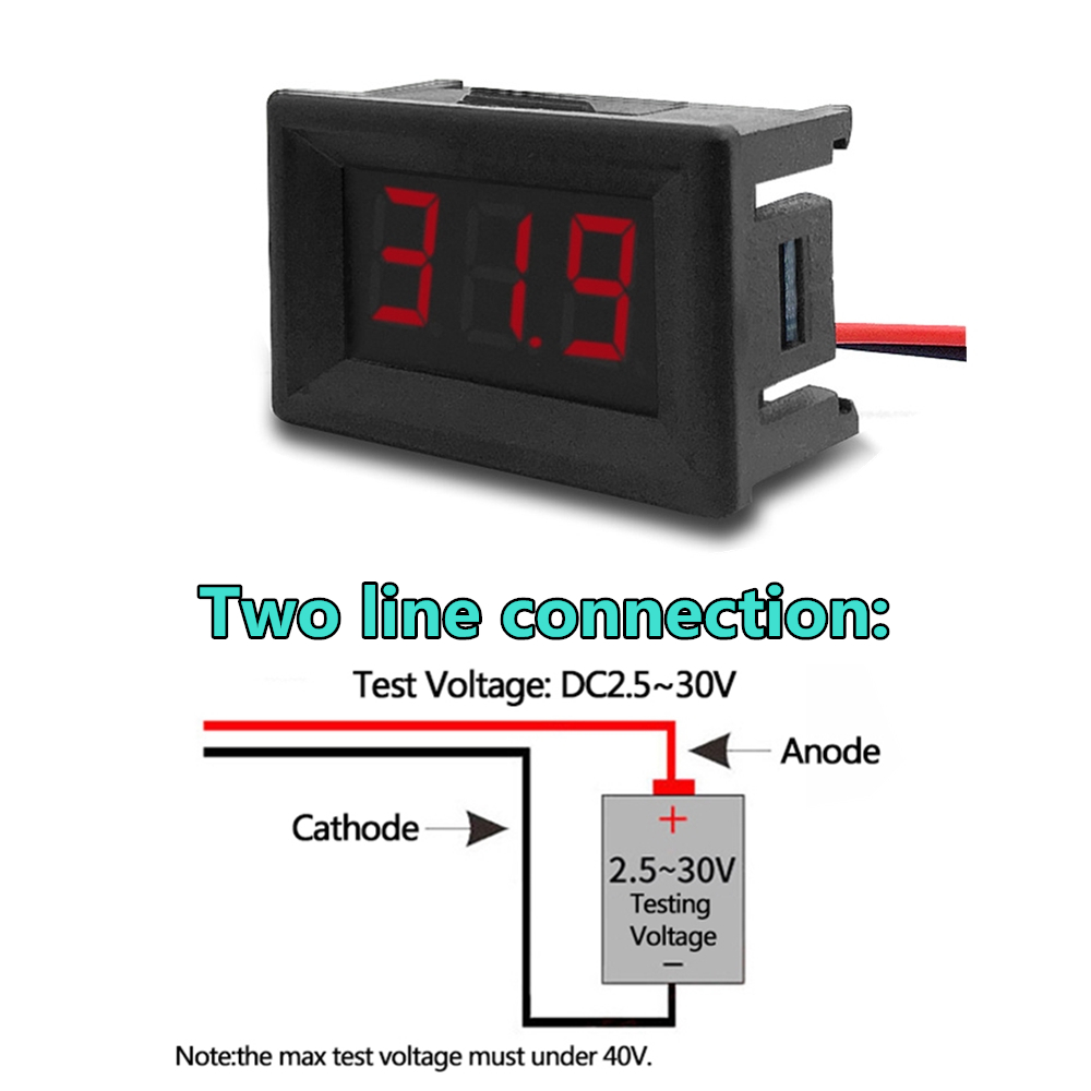 Dc 100v 10a voltmeter amperemeter blå + rød led forstærker dobbelt digital volt meter gauge