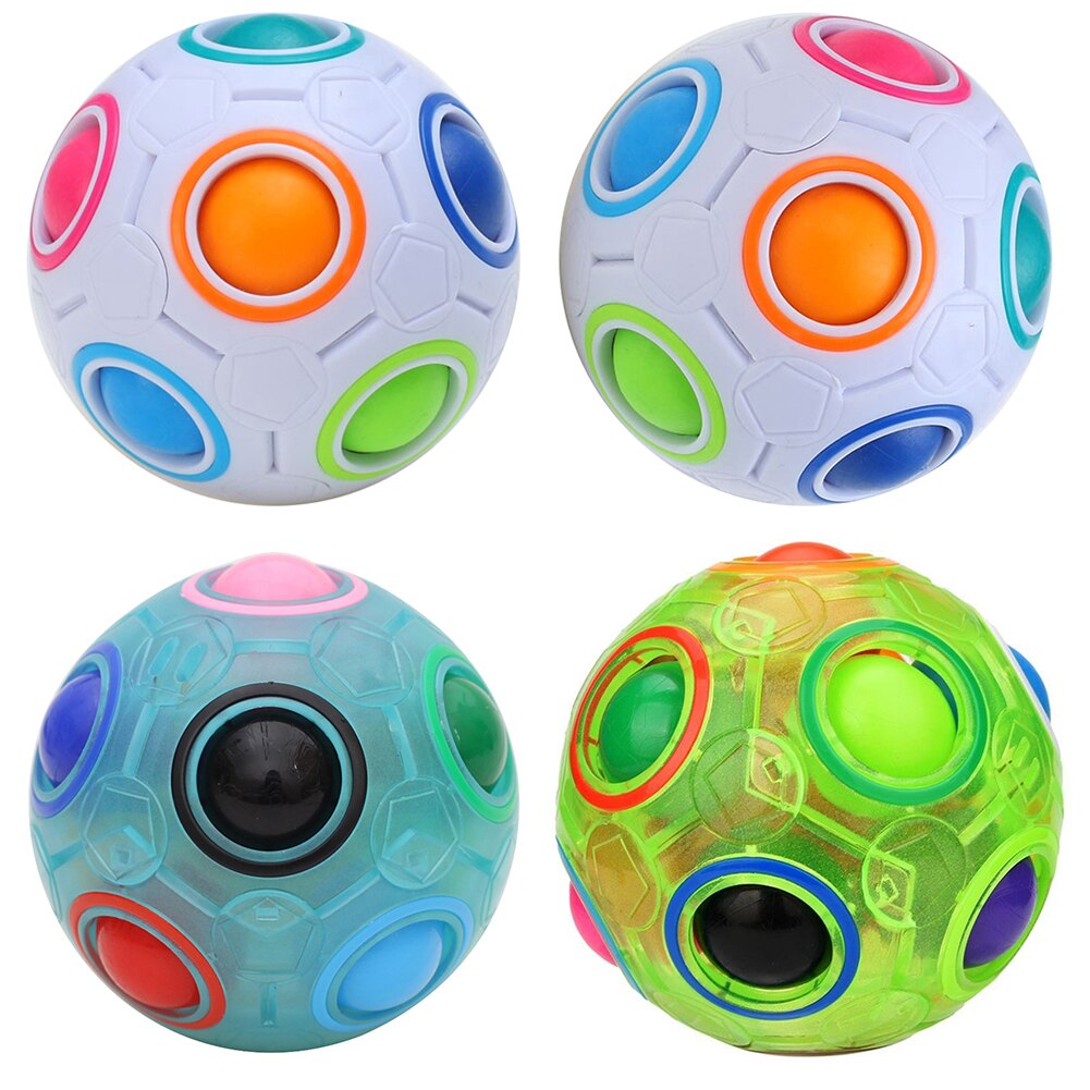 Rainbow Ball Cube Speed Puzzle Ball Kids Educational Learning Funny Toys for Children Adult Stress Reliever