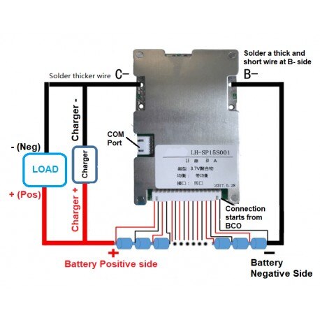 Akku-reloj inteligente de iones de litio, dispositivo 11 S, BMS y platine mit, bluetooth, 30A, ladung und entladung strom