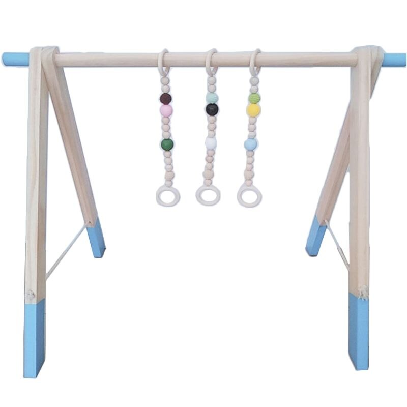 OOTDTY 1Set Nordic Cartoon Baby Wooden Gym Fitness Frame Rack Hanging Pendant Beaded Toys Kit Toddler Infant Room Decorations: Default Title