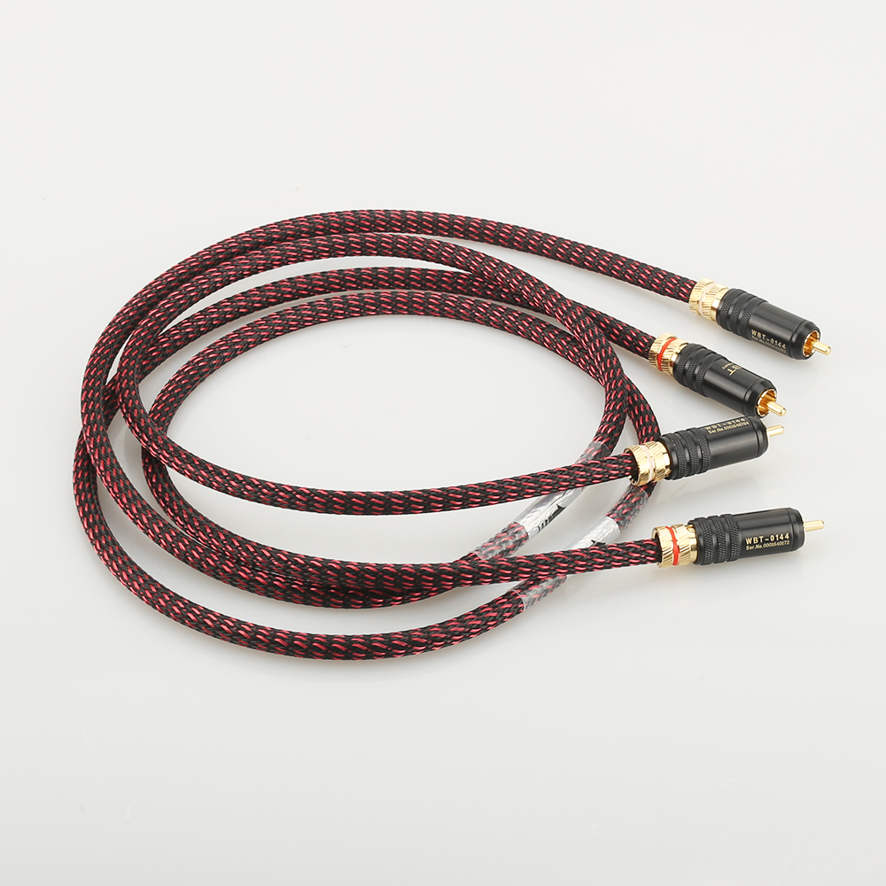 Parkoppla hifi audio 5n ofc rca audio interconnct kabel hi-end rca till rca förlängningskabel med guldpläterad rca kontaktkontakt