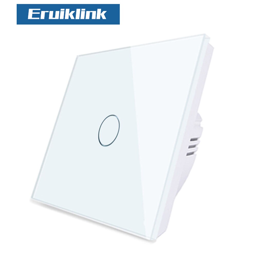 Eruiklink Luxury Wall Touch Sensor Switch EU/UK Standard Light Crystal Glass Touch Switch,Remote Control 1/2/3 Gang 1 Way Switch