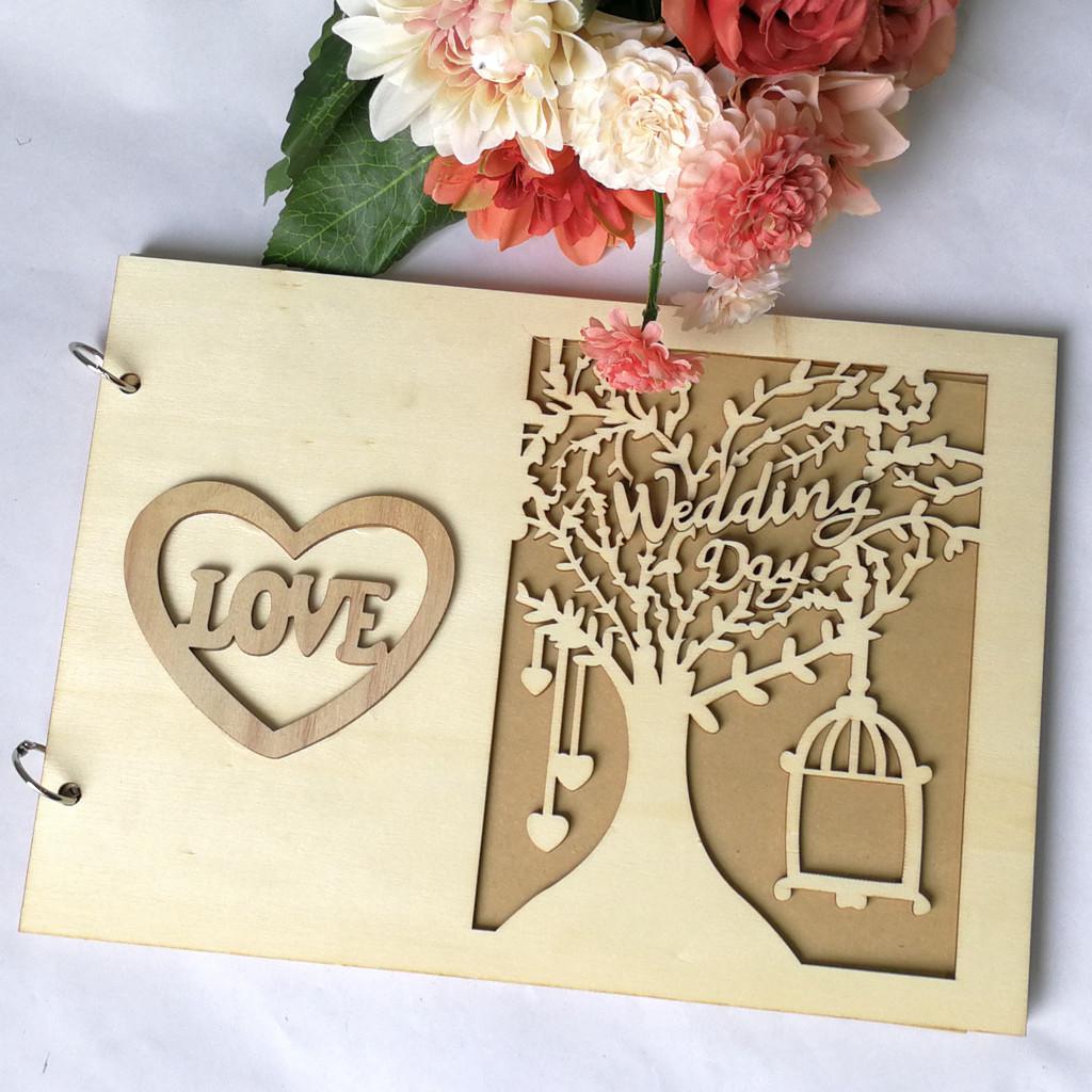 1pcs Tearable Message Wedding Guest Book Kraft Cover Wedding Party Sign In This Notebook Wedding For Guests K20: D