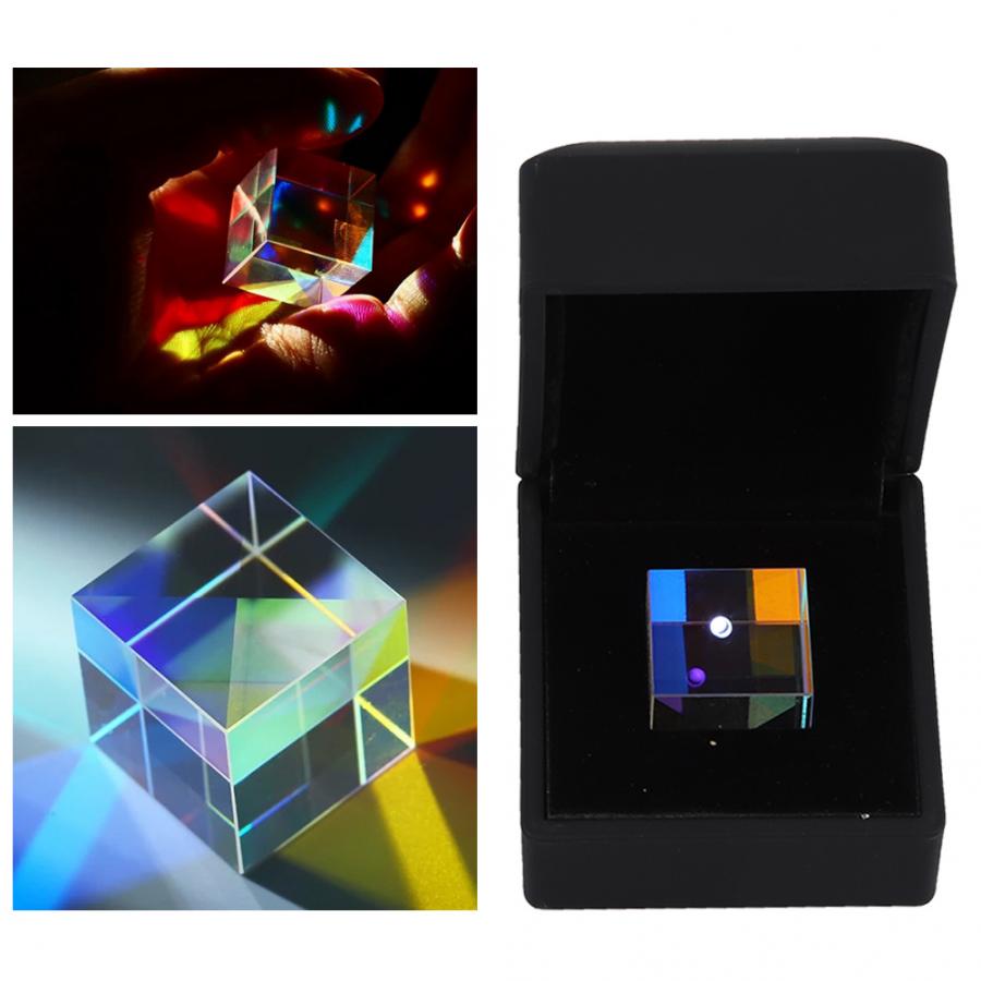 Optico-prisma óptico de 23x23x23mm, seis lados, luz brillante, combina PRISMA, vitral de vidrio óptico, herramienta de experimento de prisma
