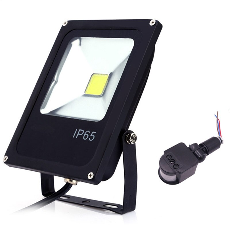 220v led 10w 20w 30w avec détecteur de mouvement, étanche  ac110v lampe réflecteur, éclairage halogène d'extérieur: Détecteur de mouvement led et / 50w blancs froids