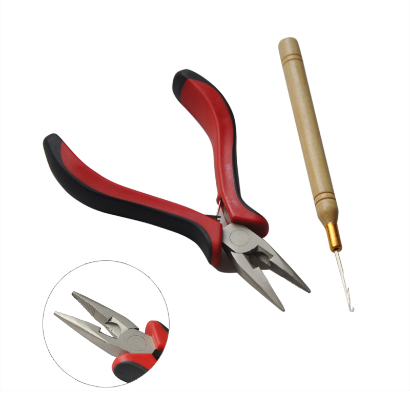 Hair Extensions Tools Tangen Opener + Trekken Haak Naald Voor Micro Ring En Pre-gebonden Haarverlenging Te gebruik