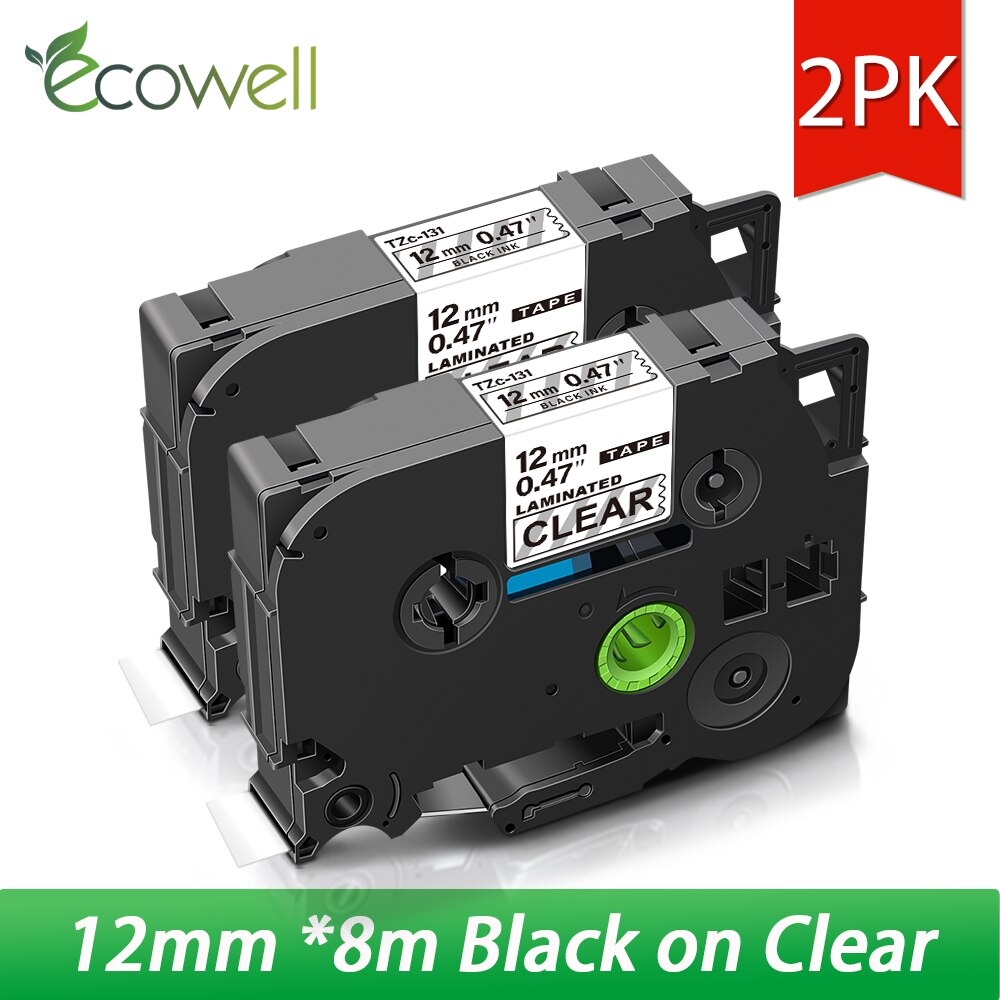 Ecowell Protable Travel Case Business Box Compatible for Brother 231 PT-H110 PTH110 Printer Waterproof EVA Hard Case to outside: 2PK Black on Clear