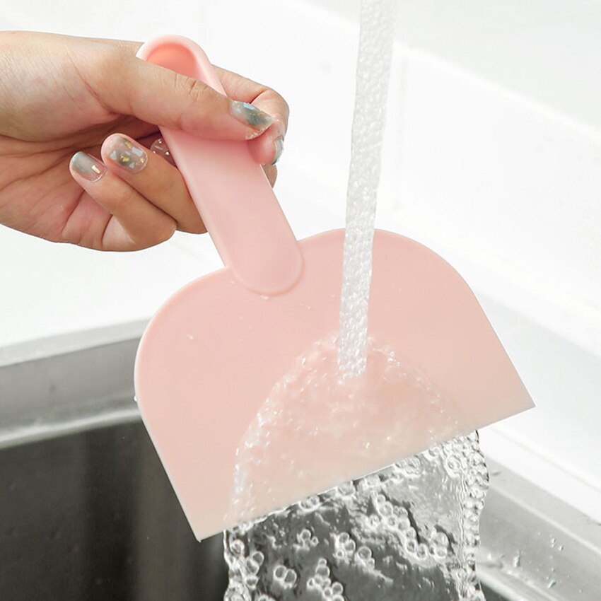 Plastic Dough Cutter Scraper with Scoop Handle, Food-safe Multipurpose Food Scrappers for Bread Dough Cake Fondant, 3 Colors