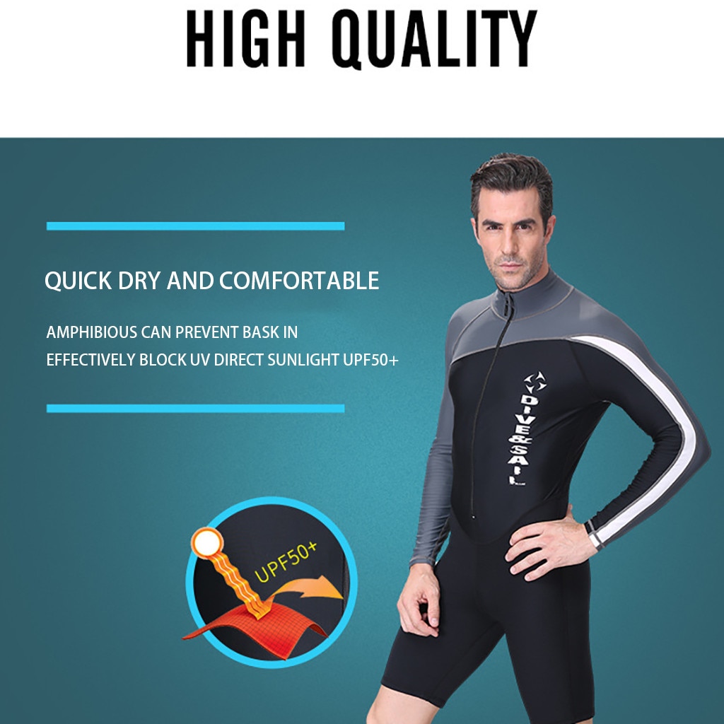 Men's Full Body Wetsuit Sunblock Neoprene One Piece Wetsuit 1.5mm Men Long Sleeves Dive Suit For Scuba Diving Surfing Swimming