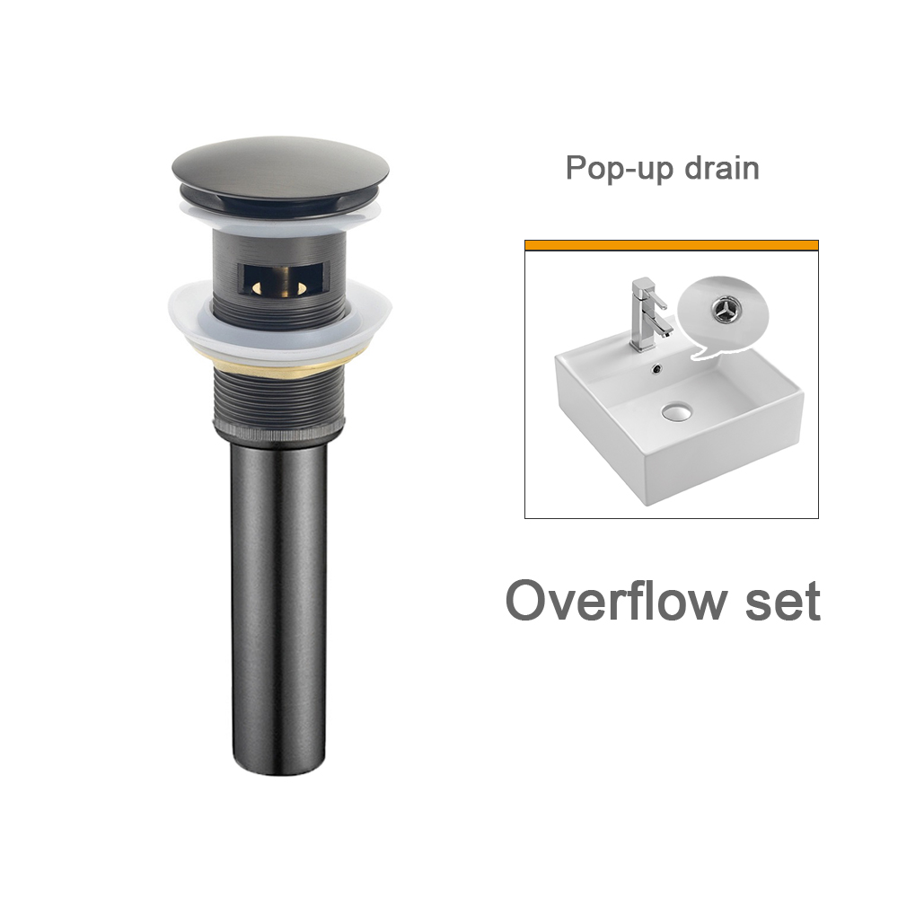 8-Farben-Pop-hoch-Abflussrohr-setzt für Badezimmer, Waschbecken, Abfallstopfen, Ventil, Waschbecken, Wasserkopf, undichtes Stopper-einstellen, Rotguss, Grau, Weiß: MULTI