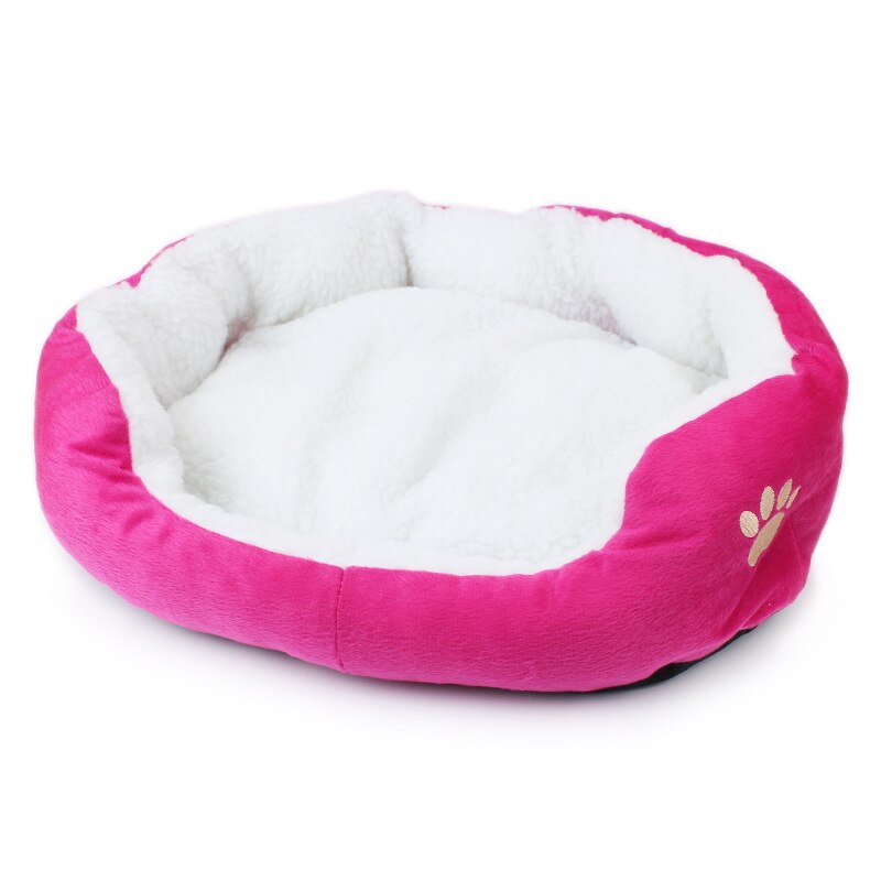 Hundsängar för små medelstora hundar varm fleece hundsäng rund husdjursstol kudde hundar katt vinter hund kennel valpmatta husdjurssäng: Reste sig / 50 x 40cm