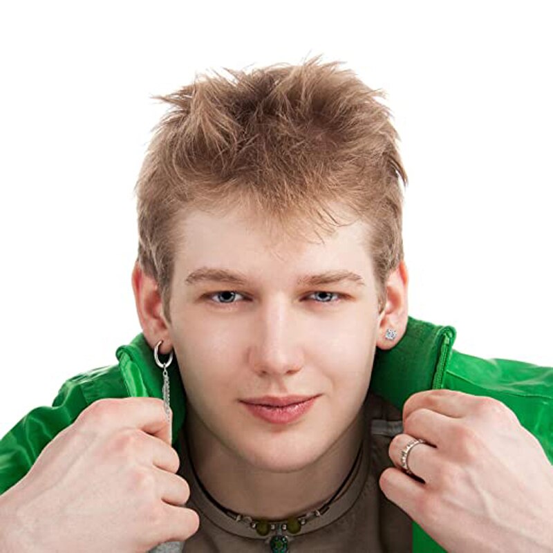 Boucles d'oreilles magnétiques Non perforées, 10 paires, en acier inoxydable, plumes croisées, charnière, Clips unisexe