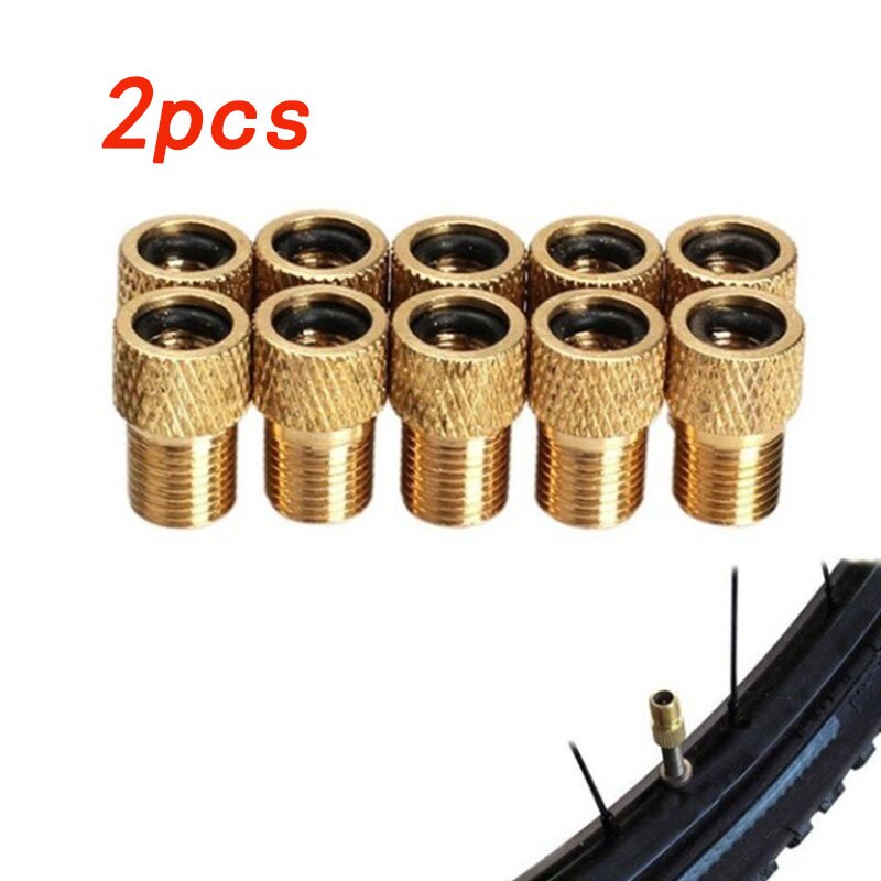 2PCS Valve Adapter Pump Convert Presta To Schrader Copper Valve Adaptor Wheels Gas Nozzle Tube Tool Bike Bicycle Accessories