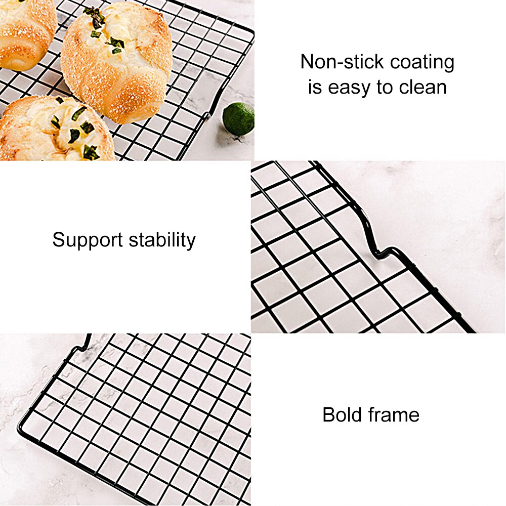 Cake Cooling Rack Nonstick Metal Cake Cooling Grid Rack Net Stainless Steel Wire Grid Cooling Tray Barbecue Cookie Holder