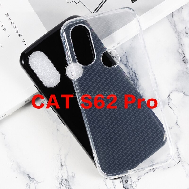 Şeffaf telefon kılıfı kedi S62 Pro silikon Caso koruyucu yumuşak siyah TPU durumda Caterpillar CAT S62 S 62 S62Pro arka kapak RK9853