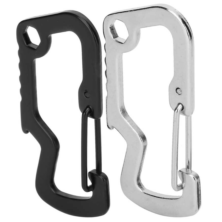 10 stk karabinhage d-formet spænde i rustfrit stål karabinhage flaskeåbner fjederkrog klatretilbehør