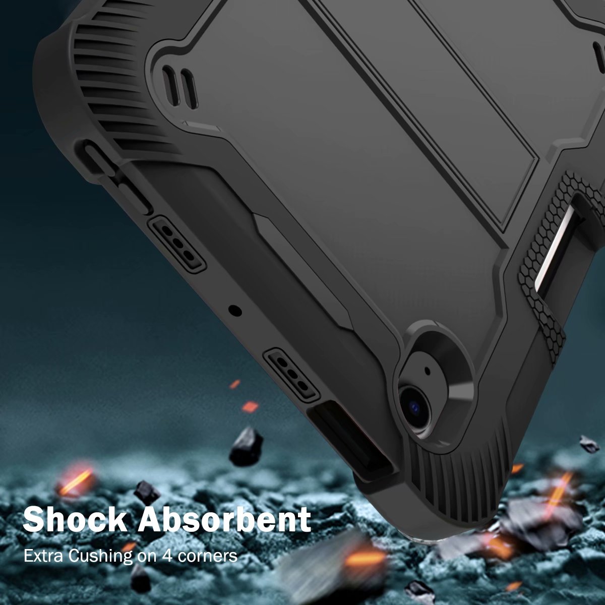 3 layers Full Body Protective shockproof hard PC+ Soft Silicone Cover Kickstand Cases for iPad Mini 6 Case