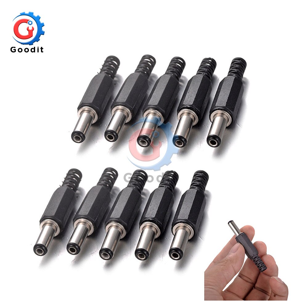 10PCS DC Power Connector pin 2.1x5.5mm Vrouw Plug Jack + Stekker Jack Socket Adapter PCB mount DIY Adapter Connector 2.1X5.5