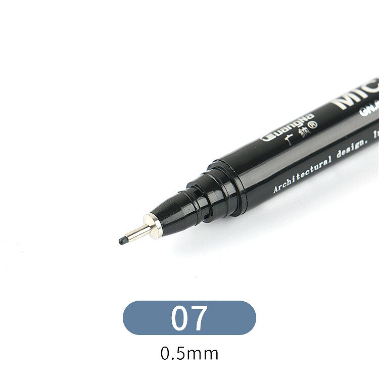 Pigment Liner Ink Paint Brush Marker Pen 0.05 0.1 0.2 0.3 0.4 0.5 0.6 0.8 Different Tip Black Fineliner Sketching Brush Pen Pens: 07