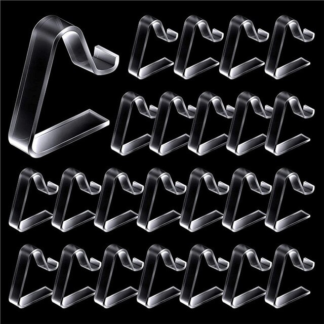 24-Pieces Transparent Tablecloth Clips Plastic Hold Down Clips Table Cloth Holder for Home Wedding Party Indoor Outdoor Picnic: Default Title