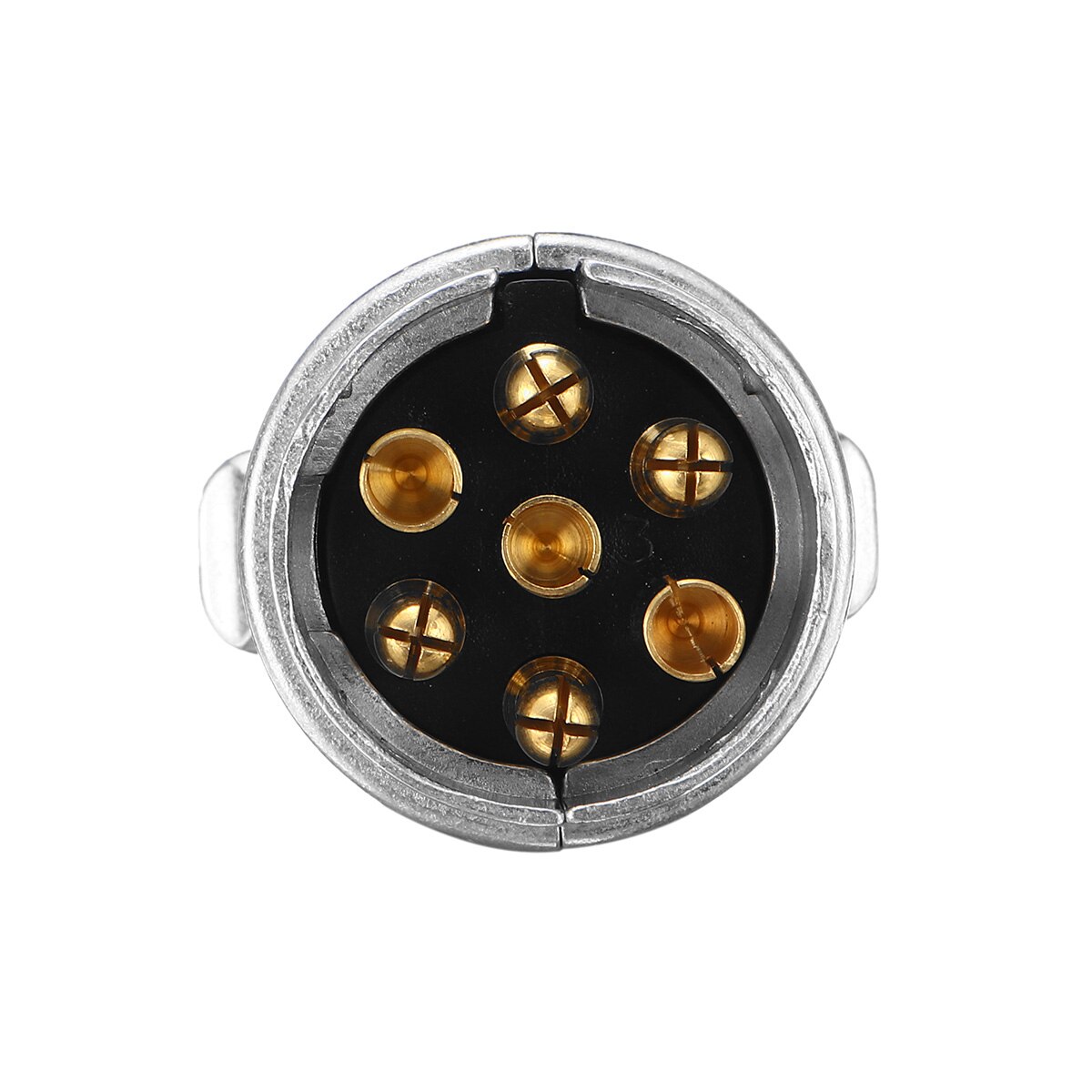 7 Pin Round Socket Durable Alloy Plug Trailer Truck Towing Electrics 12V Connect Adaptor for Caravan Car (EU Plug)