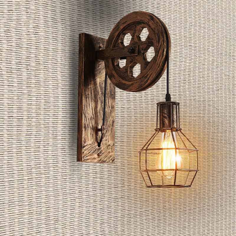 Moderne loft retro lantaarns armaturen katrol wandlamp ophangfitting keuken slaapkamer woonkamer wandlampen bh wandlamp  e27: Bronzen