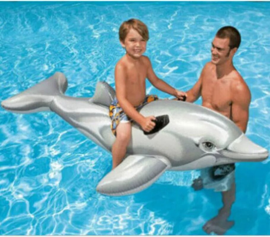 summer vocation kids inflatable dolphine Ride-ons swimming pool.175*66 inflatable games swimmer: 175X66CM