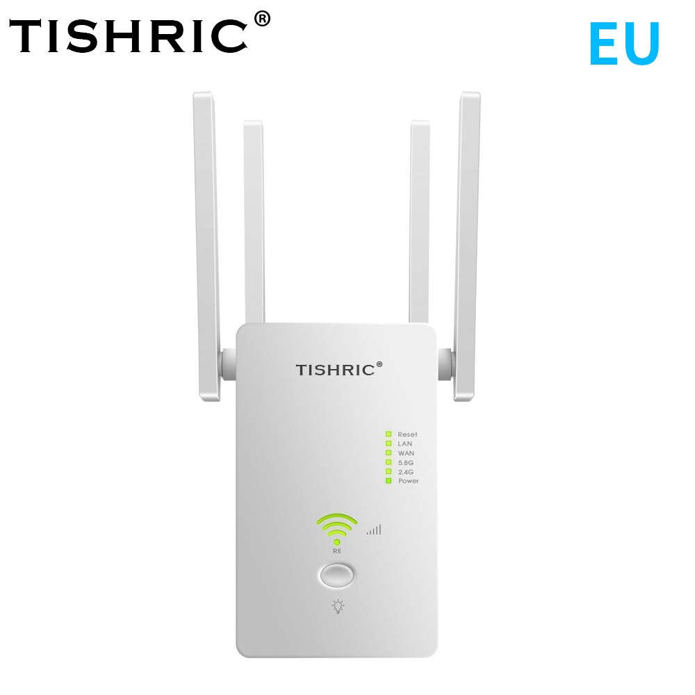 Tishric 3 In 1 Wifi Repeater/Router/Wireless Access Point Wifi Repeater AC1200M-H Wifi Versterker/Extender/booster Gigabit Router: EU White