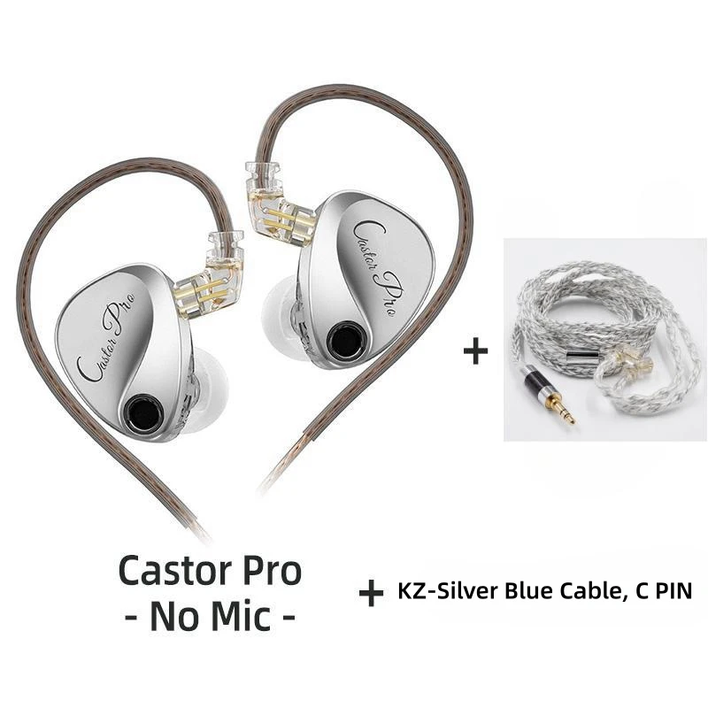 KZ Castor PRO Bekabelde oortelefoon Dynamische stuurprogramma's Hoogwaardige afstembare oortelefoon Hfi-geluidskwaliteit Bass-headsets IEM Gaming-headset: Paars