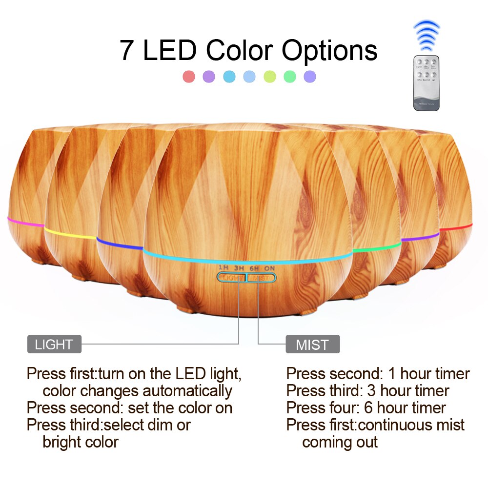 Smart Wifi app 550ml Aroma Essential Oil Diffuser Air Humidifier Compatible with remote control Home aromatherapy Christmas