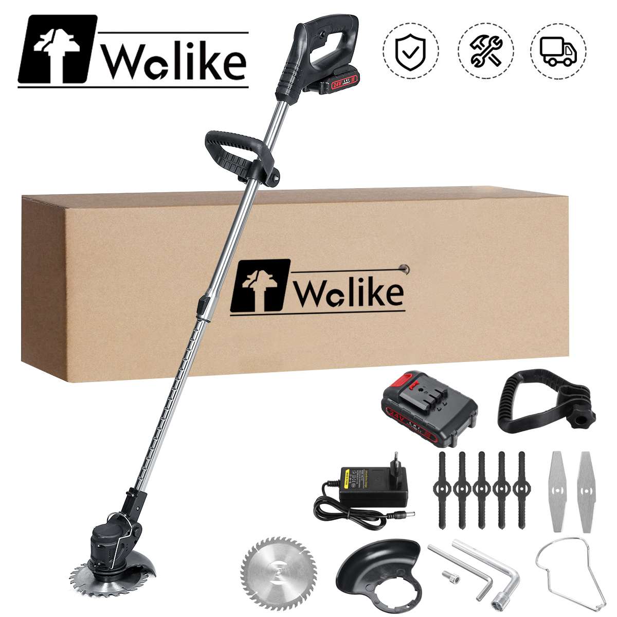 1800W Brushless Adjustable Electric Grass Trimmer Cordless Lawn Mower Cutter Garden Tools Compatible for Makita 18V Battery