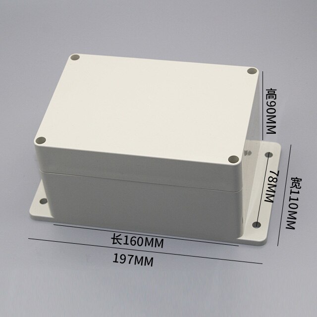 Junction Wire Box with Fixed Ear Outdoor ABS Plastic IP65 Waterproof Instrument Boxes Sealed Electrical Enclosure Case