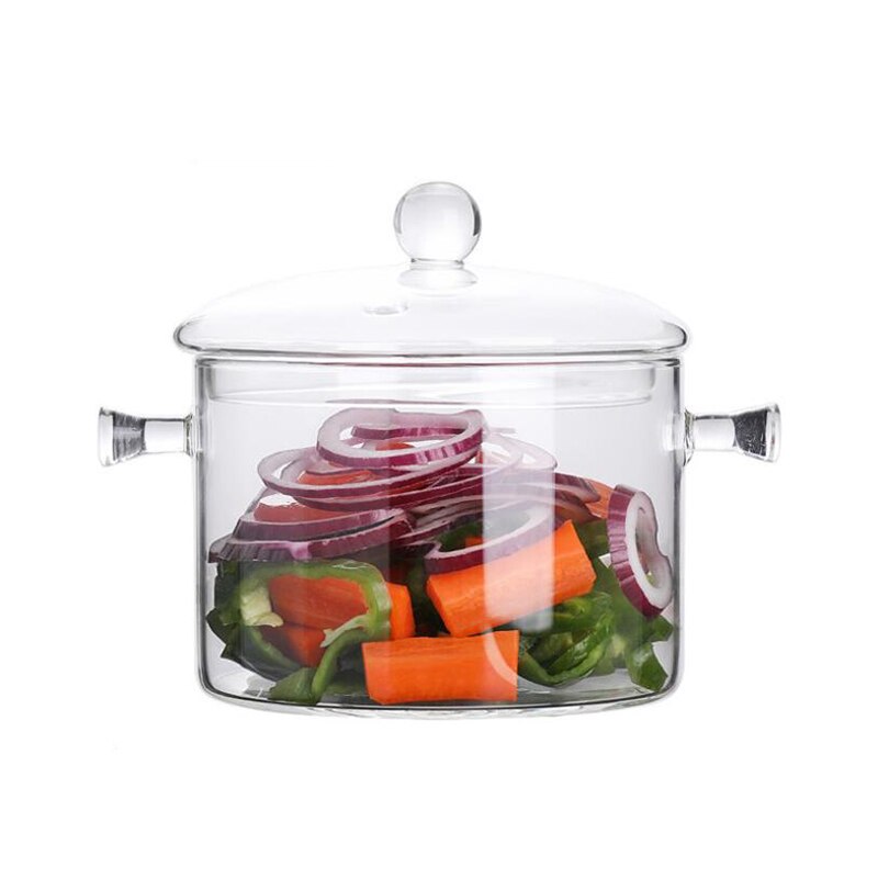 -Household Transparent Glass Soup Pot Kitchen Heat-Resistant Porridge Pot Home Glass Bowl Kitchen Cooking Tools: Default Title