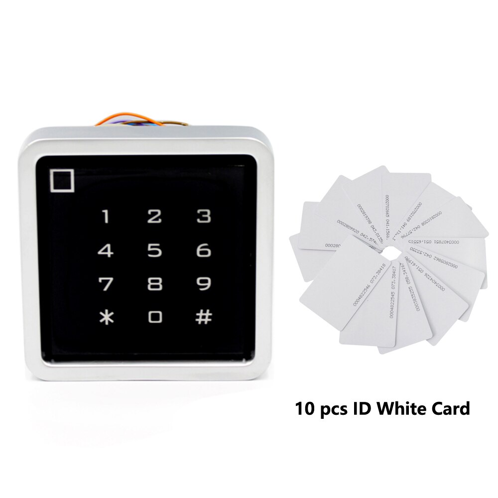 IP67 Waterproof Touch 125Khz 13.56MHZ Access Control RFID Door Access Control System Metal touch Keypad With 2000 Users: ID AC 10 card