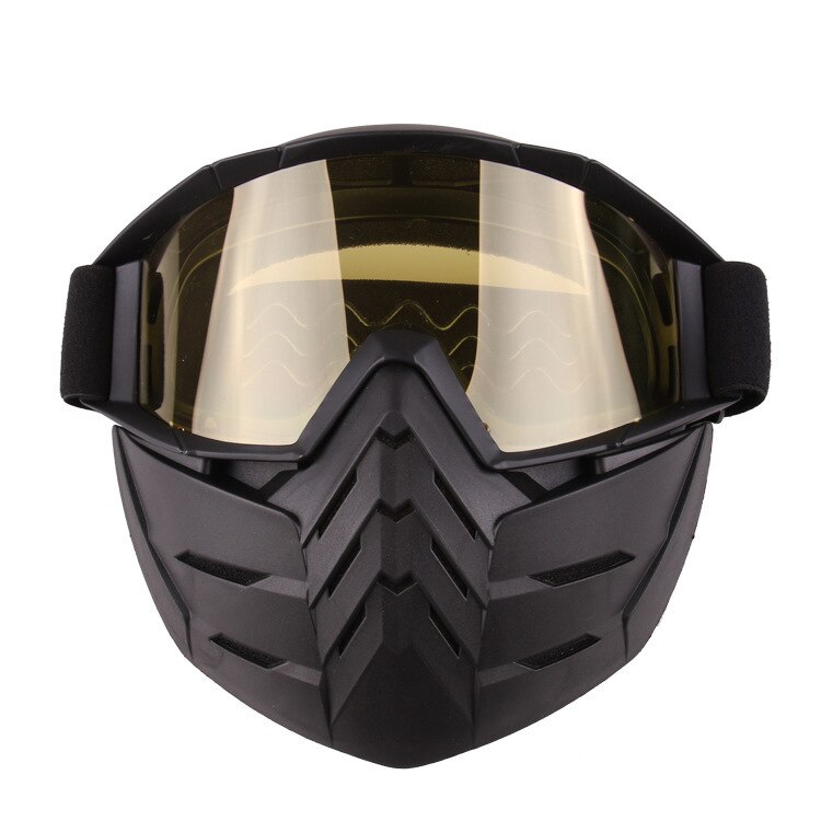 Herorider óculos de proteção motocross máscara poeira da bicicleta gafas com destacável máscara cs vintage motocicleta tubarão capacete óculos