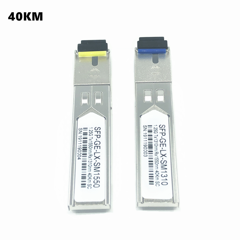 SC SFP Fiber optic module 1.25G SC 20/40/60/80/100KM 1310/1490/1550nm Single Fiber SFP Optical Module Compatible code ONU OLT