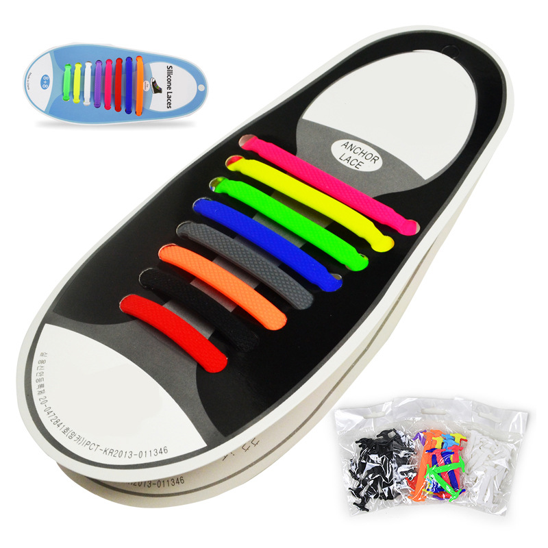 16 stuks siliconen veters, elastische veters, speciale veters zonder strik voor heren en dames, elastische veters, rubberen sneakers, 13 kleuren