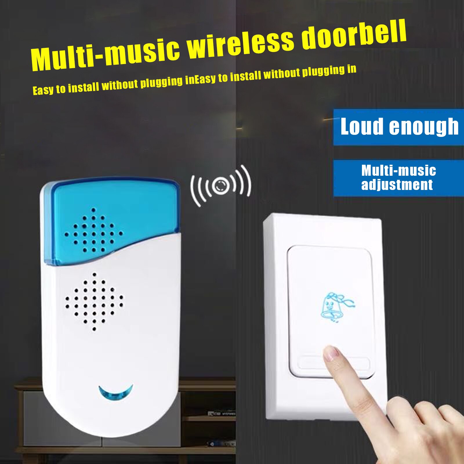 Doorbell Wireless Anti-Interference Wall Mounted Home Door Ring Bell Security Access Control System​​ NK-Shopping