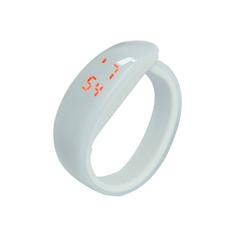 Women Men Sport Date Waterproof Wristband LED Plating Bracelet Digital Wrist Watch: White