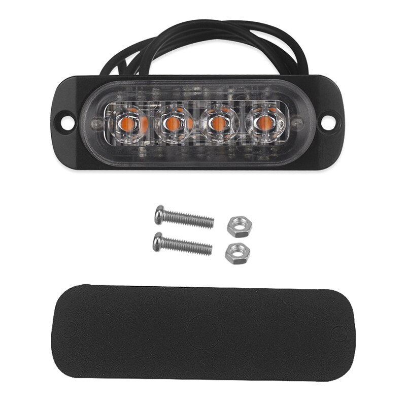 4 LED Truck Trailer Light Emergency Lights Ultra-thin Side Light Lamp 12V-24V 12W LED Pickup Strobe Light Tail Light